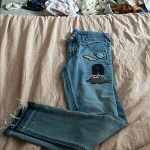 Cat & Jack Light Blue Jeans with Space Embroidery